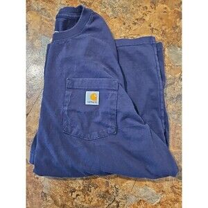 Carhartt Logo Graphic Original Fit‎ Dark BlueShort Sleeve T-Shirt Sz Large (A68)